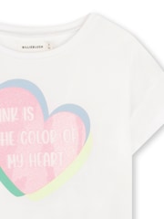 Billieblush Graphic White T-Shirt & Gingham Shorts Set - Image 2 of 8