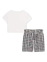 Billieblush Graphic White T-Shirt & Gingham Shorts Set - Image 5 of 8