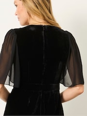 FatFace Black Petite Opal Velvet Jumpsuit - Image 4 of 5