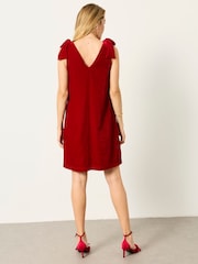 FatFace Nina Red Petite Bow Detail Dress - Image 2 of 5