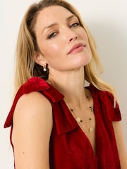 FatFace Nina Red Petite Bow Detail Dress - Image 4 of 5