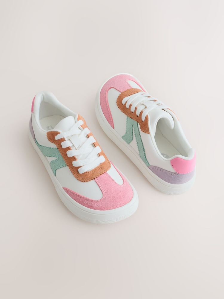 Pastel Colour Block Barefoot Lace-up Trainers - Image 1 of 5 Pastel Colour Block Barefoot Lace-up Trainers - Image 1 of 5