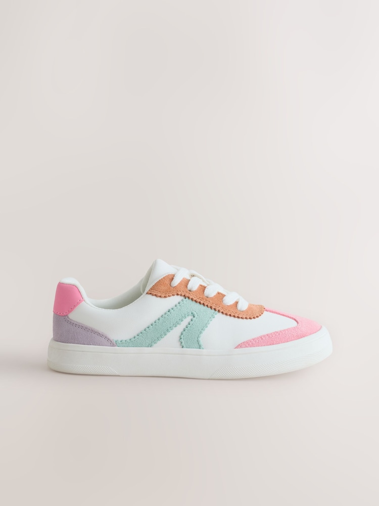 Pastel Colour Block Barefoot Lace-up Trainers - Image 2 of 5 Pastel Colour Block Barefoot Lace-up Trainers - Image 2 of 5