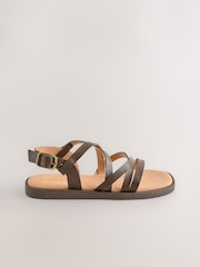 Chocolate Brown Standard Fit (F) Strappy Sandals - Image 2 of 5