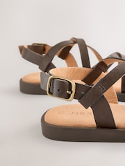 Chocolate Brown Standard Fit (F) Strappy Sandals - Image 5 of 5