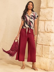 Love & Roses Multi Animal Print Tie Front Roll Sleeve Shirt - Image 3 of 4