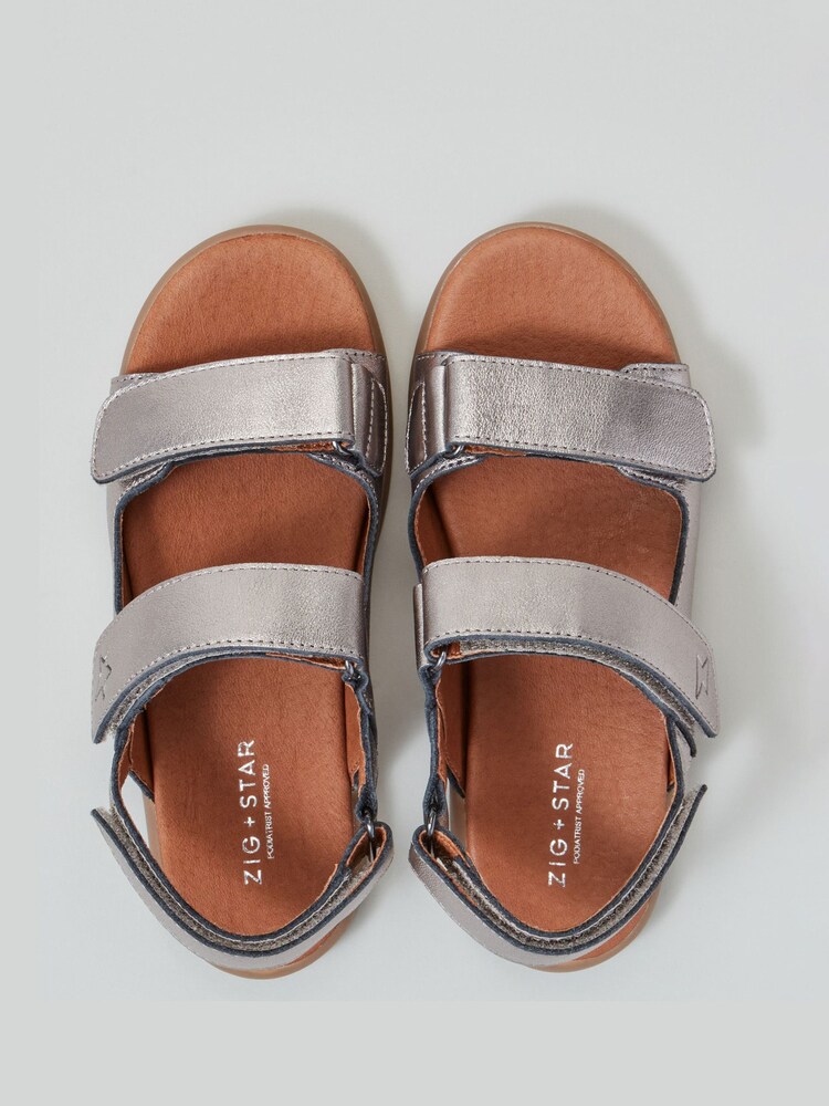 Zig+Star Silver Solar Junior Strap Sandals - Image 2 of 3