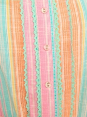 Love & Roses Multi Stripe Frill Embroidered Midi Dress - Image 4 of 4