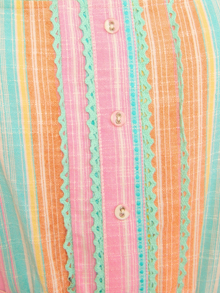 Love & Roses Multi Stripe Frill Embroidered Midi Dress - Image 4 of 4