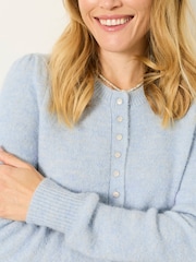 FatFace Sarah Pale Blue Sparkle Button Cardigan - Image 3 of 7