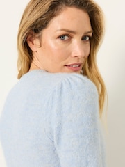 FatFace Sarah Pale Blue Sparkle Button Cardigan - Image 5 of 7