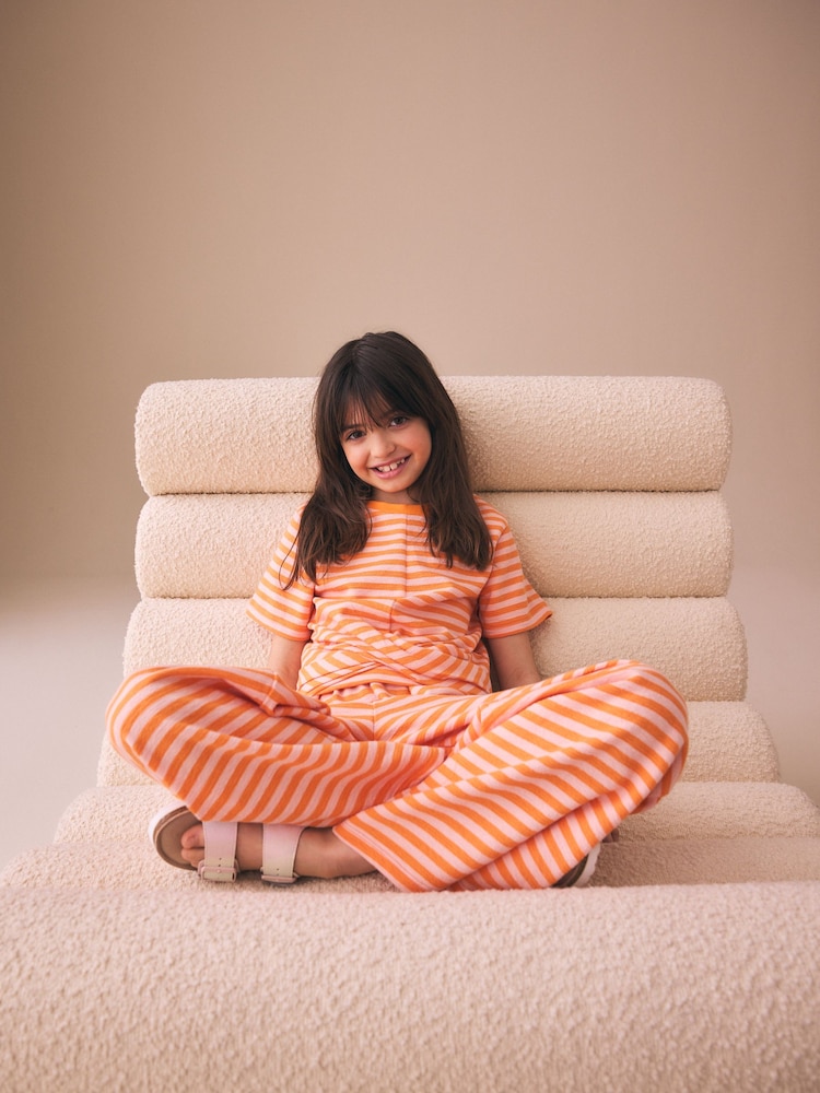 Orange Stripe Wrap Top And Wide Leg Set (3-16yrs) - Image 4 of 4
