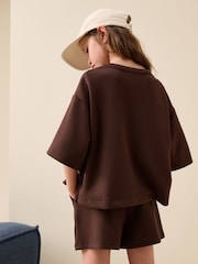 Chocolate Brown Supersoft T-Shirt and Shorts Set (3-16yrs) - Image 3 of 4
