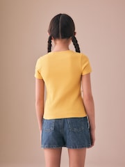 Orange Short Sleeve Ribbed Cardigan (3-16yrs) - Image 2 of 7
