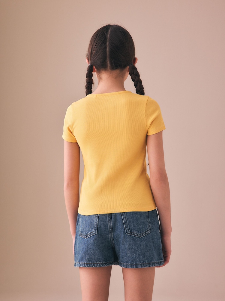 Orange Short Sleeve Ribbed Cardigan (3-16yrs) - Image 2 of 7