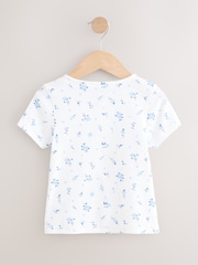 White Ditsy Floral Short Sleeve Ribbed Cardigan (3-16yrs) - Image 5 of 7