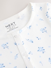 White Ditsy Floral Short Sleeve Ribbed Cardigan (3-16yrs) - Image 6 of 7