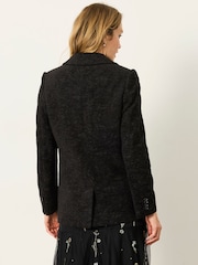 FatFace Lily Black Jacquard Blazer - Image 3 of 8