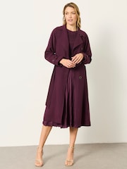 FatFace Sinead Wine Petite Longline Trench Coat - Image 4 of 7