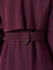 FatFace Sinead Wine Petite Longline Trench Coat - Image 5 of 7