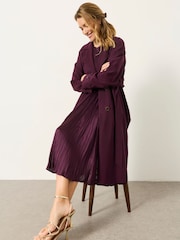 FatFace Sinead Wine Petite Longline Trench Coat - Image 6 of 7