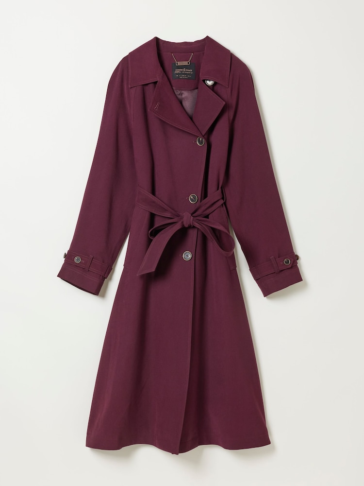 FatFace Sinead Wine Petite Longline Trench Coat - Image 7 of 7 FatFace Sinead Wine Petite Longline Trench Coat - Image 7 of 7