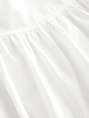 White Cotton Poplin Drop Waist Midi Skirt - Image 6 of 7