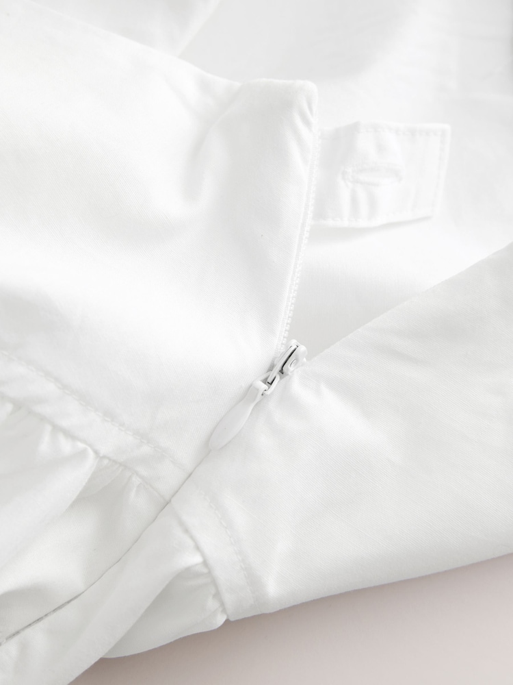 White Cotton Poplin Drop Waist Midi Skirt - Image 7 of 7 White Cotton Poplin Drop Waist Midi Skirt - Image 7 of 7