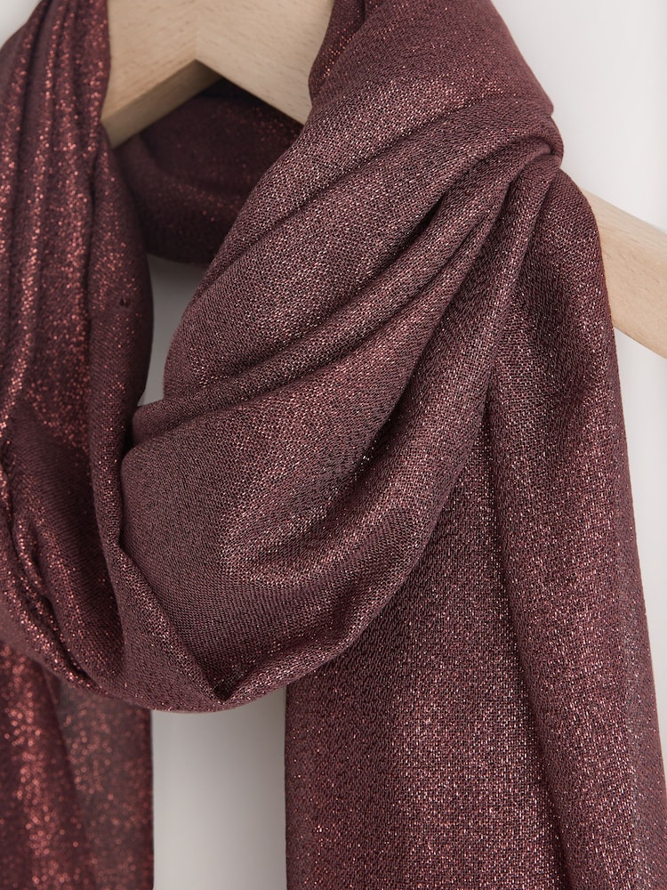 Chocolate Brown Sparkle Lightweight Scarf - Image 3 of 3