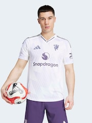adidas White Manchester United Away Authentic Football Shirt - Image 1 of 7