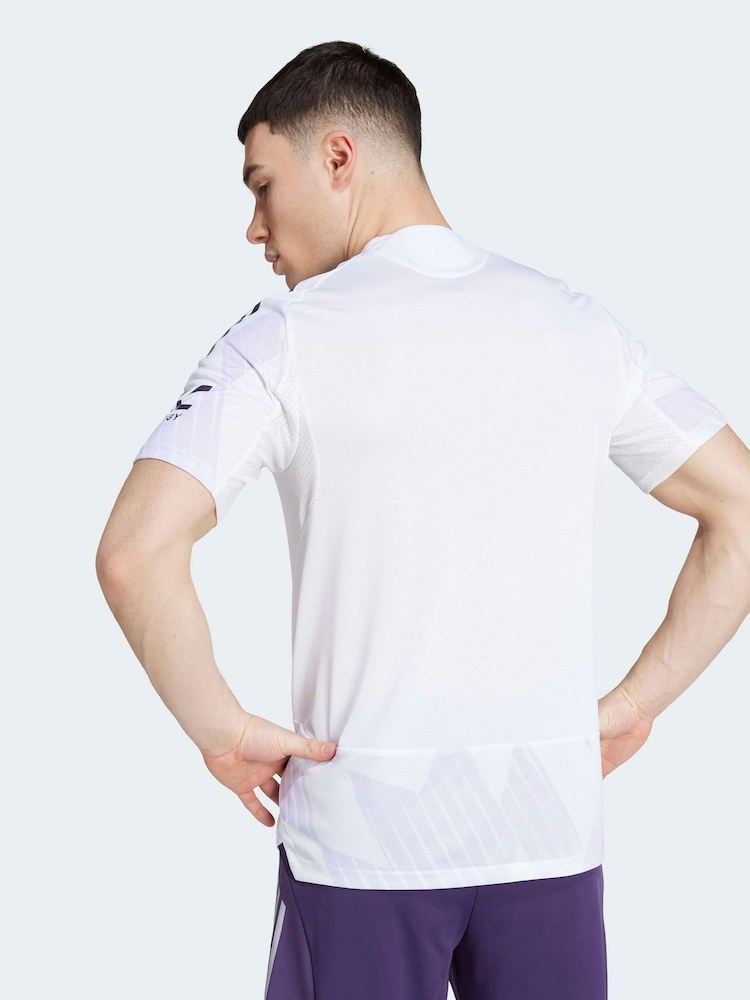 adidas White Manchester United Away Authentic Football Shirt - Image 2 of 7 adidas White Manchester United Away Authentic Football Shirt - Image 2 of 7