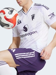 adidas White Manchester United Away Authentic Football Shirt - Image 4 of 7