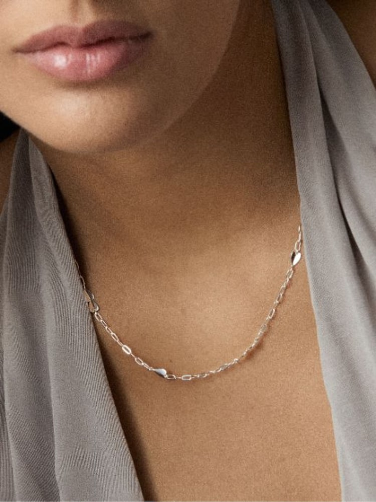 כסף - Dinny Hall שרשרת חוליות בעיטור לבבות מקופלים - תמונה 3 מתוך 3