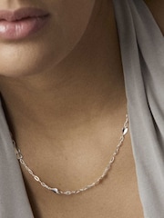 Plateado - Dinny Hall Tone Folded Heart Chain Necklace - Imagen 4 de 4