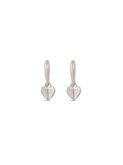 Dinny Hall Silver Folded Heart Drop Hoops Earrings - Image 5 of 5
