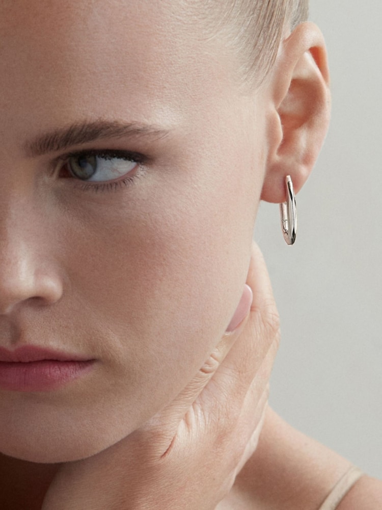 Sidabras - Dinny Hall Thalassa Click Hoops auskarai - 4 paveikslėlis iš 4