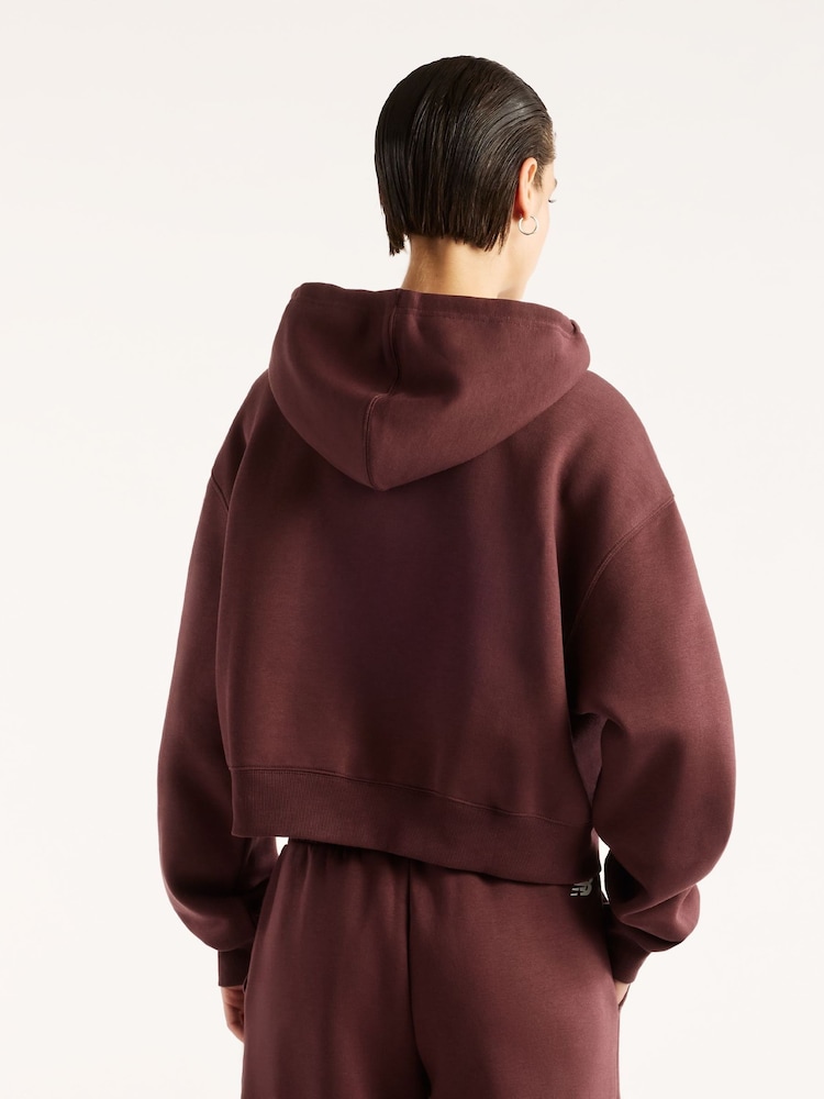 New Balance Brown Trackside Fleece Full Zip Hoodie - Image 2 of 6
