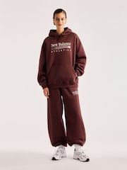 New Balance Brown Trackside Fleece Hoodie - Image 6 of 6