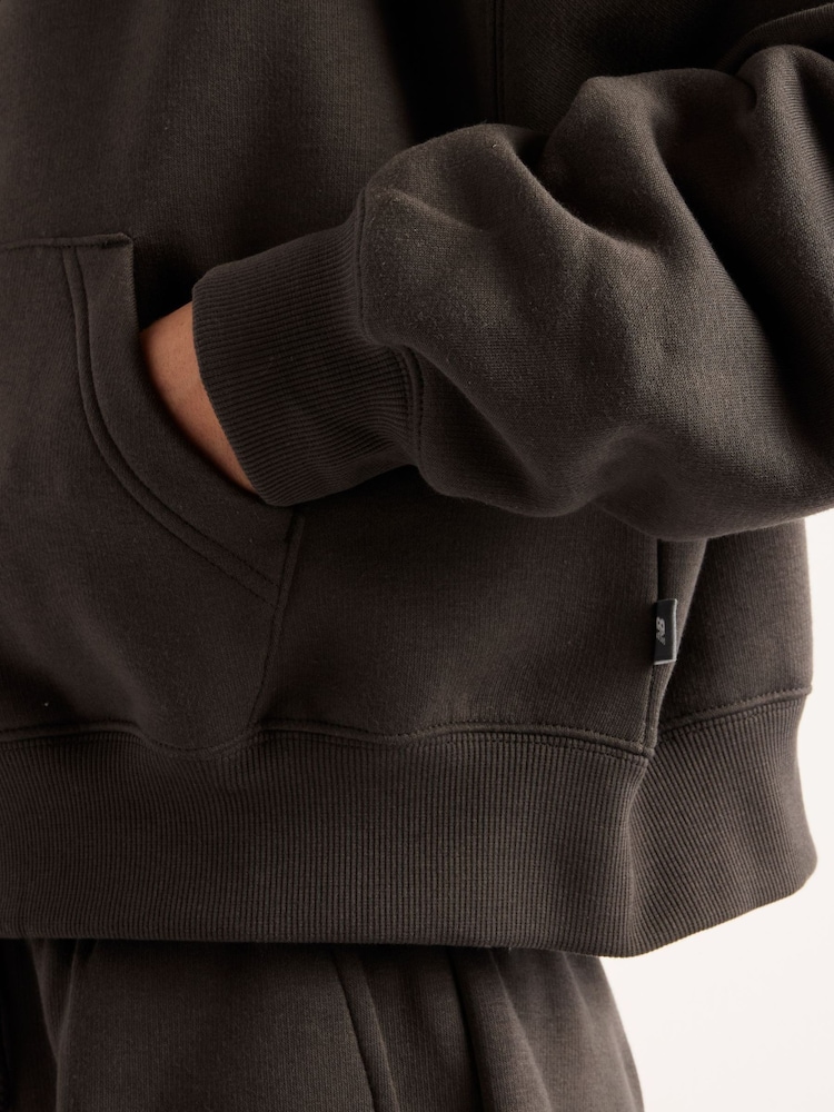 New Balance Black Trackside Fleece Full Zip Hoodie - Image 5 of 5