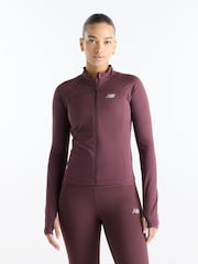 New Balance Brown Harmony Fitted Full Zip Jacket - Image 1 of 6