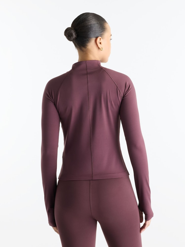 New Balance Brown Harmony Fitted Full Zip Jacket - Image 2 of 6 New Balance Brown Harmony Fitted Full Zip Jacket - Image 2 of 6