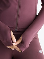 New Balance Brown Harmony Fitted Full Zip Jacket - Image 4 of 6