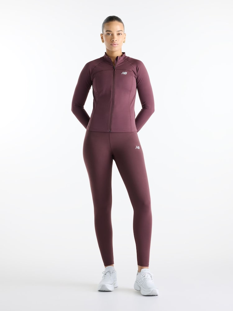 New Balance Brown Harmony Fitted Full Zip Jacket - Image 6 of 6 New Balance Brown Harmony Fitted Full Zip Jacket - Image 6 of 6