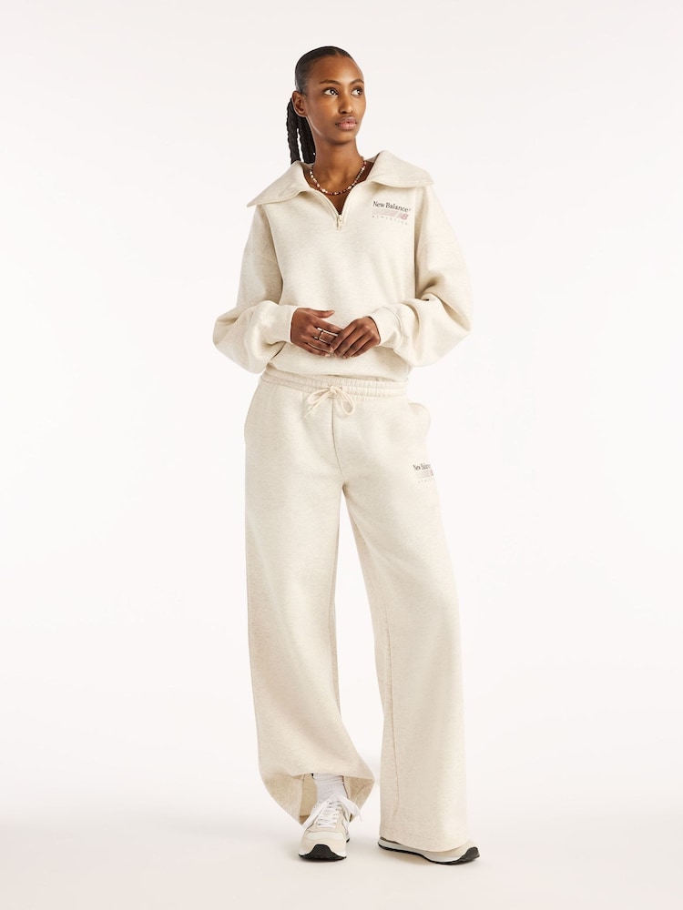 New Balance Cream Trackside Fleece Joggers - Image 6 of 6 New Balance Cream Trackside Fleece Joggers - Image 6 of 6