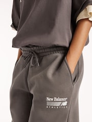 New Balance Grey Trackside Fleece Joggers - Image 5 of 7