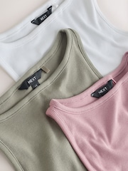 多重柔和 - Cotton Rich Boat Neck Vests 3 Pack - 圖片 5，共 6