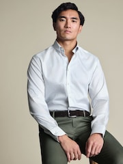 Charles Tyrwhitt Natural Non-Iron Pinpoint Oxford Check Shirt - Image 1 of 7