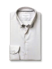 Charles Tyrwhitt Natural Non-Iron Pinpoint Oxford Check Shirt - Image 5 of 7