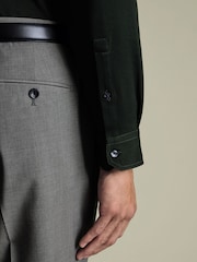 Charles Tyrwhitt Dark Green Long Sleeve Jersey Polo Shirt - Image 2 of 6