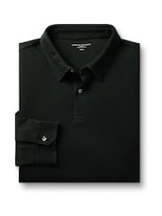 Charles Tyrwhitt Dark Green Long Sleeve Jersey Polo Shirt - Image 4 of 6